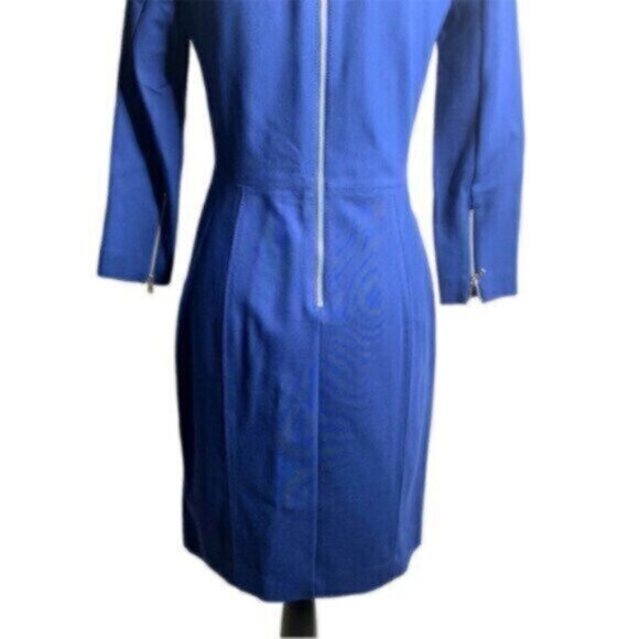 NWOT J. Crew Blue Zip Ponte Sheath Dress - Picture 10 of 14